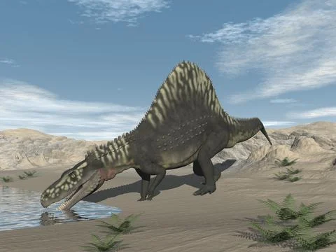 Arizonasaurus dinosaur in the desert - 3D render Stock Illustration