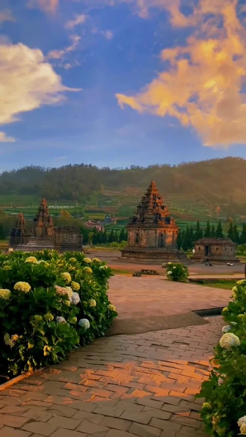 Arjuna temple complex in Dieng, Wonosobo, Indonesia Stock Footage 241631699