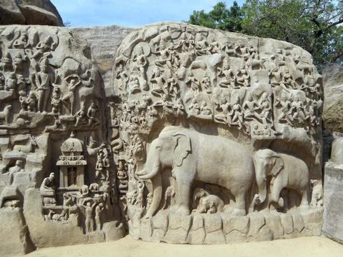 Arjuna's Penance Stock Photos