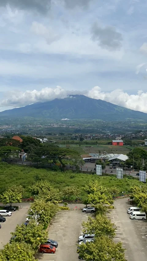 Arjuno mountain surrounded by clouds Stock Footage 250223554