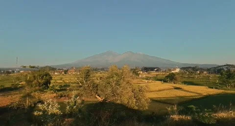 Arjuno Mountain view from side of Surabaya Malang Toll Road Video stock 282188696