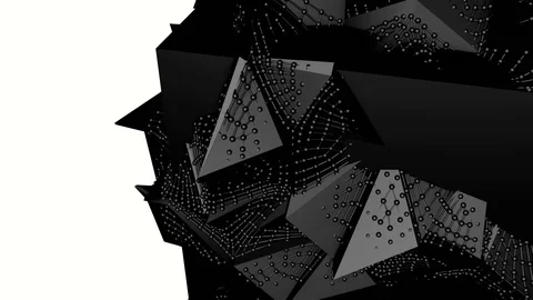 Ark abstract three-dimensional shape is slowly deformed. 3d rendering Video stock 97957034