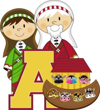 A is for Ark Biblical Alphabet Learning Illustration Stock Illustration