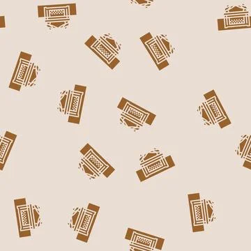 Ark of the covenant glyph seamless pattern Stock Illustration