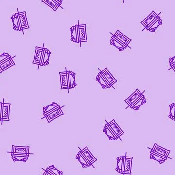 Ark of the covenant line seamless pattern Illustration