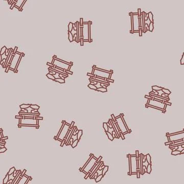 Ark of the covenant line vector seamless pattern Stock Illustration