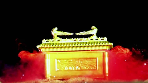 The Ark of the Covenant opens animation vfx effect composite 3 clips 스톡 동영상 212486483