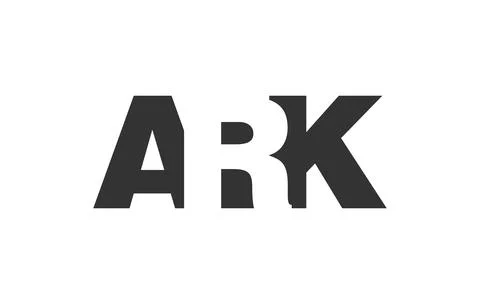 ARK logo design. Initial letter A R K bold font style for tech startups, co.. Stock Illustration