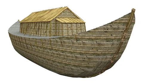 The Ark of Noah isolated on white background Stock Illustration