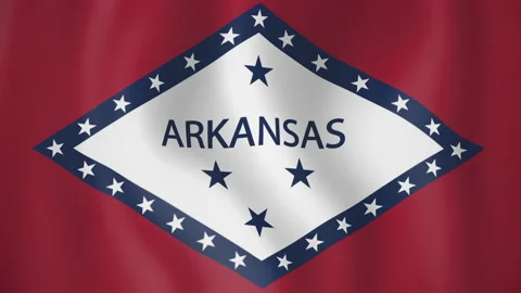 Arkansas animated flag. Seamless loop. 4K Stock Footage 145384837