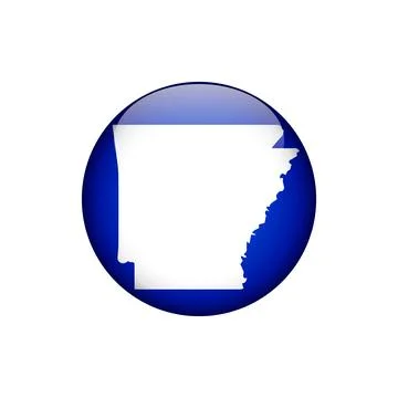 Arkansas Circle Button States of US Map Icon Vector Template Illustration D.. 스톡 일러스트