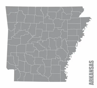 Arkansas county map Stock Illustration