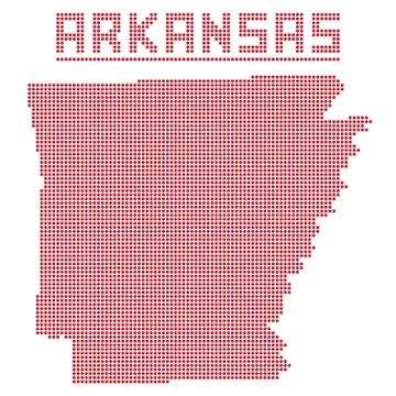 Arkansas Dot Map Stock Illustration