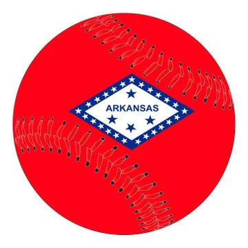 Arkansas Flag Baseball Stock Illustration