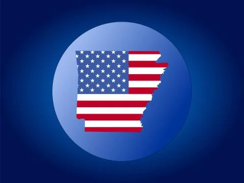 Arkansas flag globe Stock Illustration