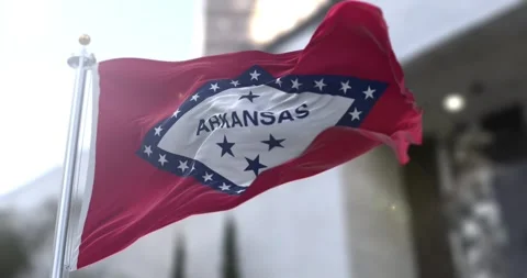 Arkansas flag waving-seamless-loop-4k-60fps Stock Footage 344865029