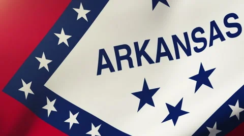 Arkansas flag waving in the wind. Looping sun rises style.  Animation loop Stock Footage 48157218
