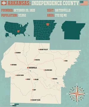 Arkansas: Independence county Stock Illustration