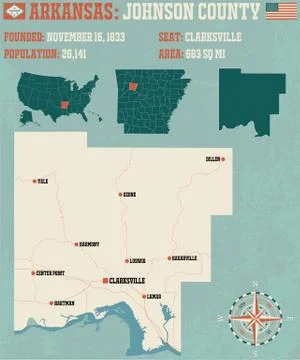 Arkansas: Johnson county Stock Illustration