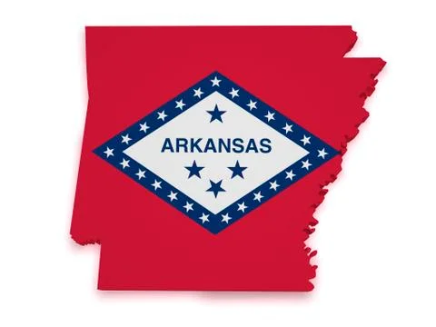 Arkansas map 3d shape Stock Illustration