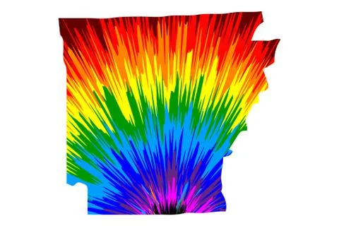 Arkansas - map is designed rainbow abstract colorful pattern Illustrazione stock