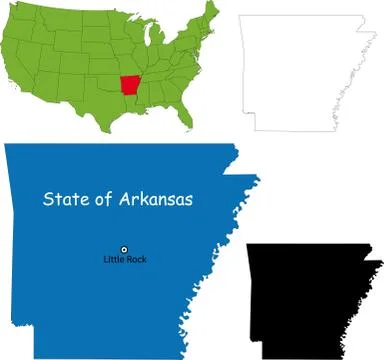 Arkansas map Stock Illustration