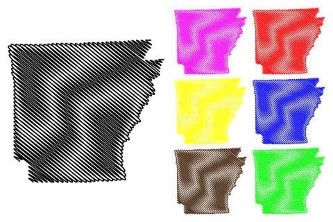 Arkansas map vector Ilustração Stock