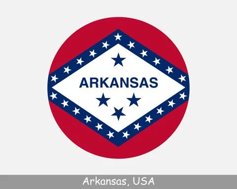 Arkansas Round Flag Stock Illustration