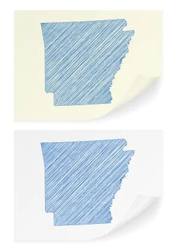 Arkansas scribble map 스톡 일러스트