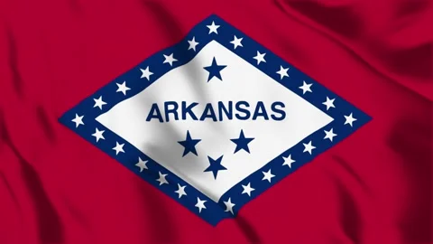 Arkansas State Flag Loop 4K Stock Footage 243873588