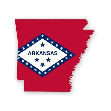 Arkansas State Flag Map Stock Illustration