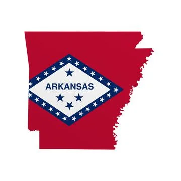 Arkansas State Flag Map Stock Illustration