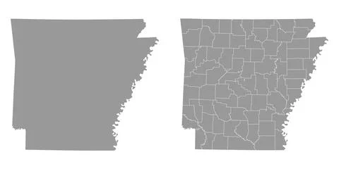 Arkansas state gray maps. Vector illustration. Stock Illustration