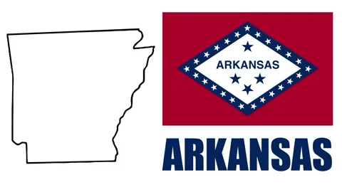 Arkansas State Map and Flag Animation Stock Footage 321650211