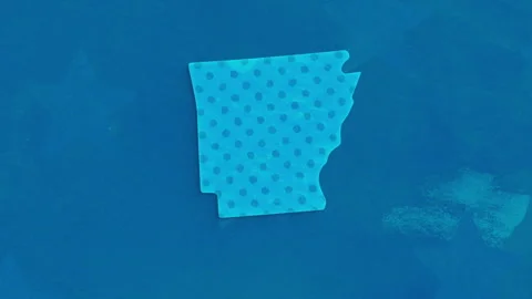 Arkansas State Map with Blue Dotted Texture Stock Footage 331685833