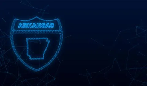Arkansas state map Plexus icon. Vector illustration 스톡 일러스트