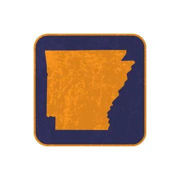 Arkansas state map square with grunge texture. Vector illustration. 스톡 일러스트