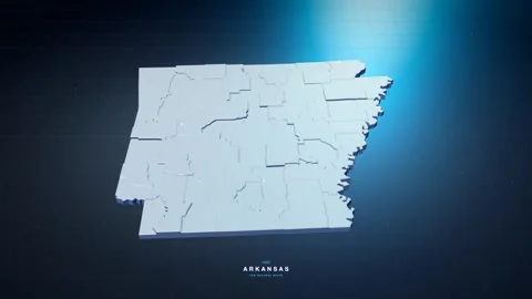 Arkansas USA state map with glowing tech digital network style Stock Footage 340613832