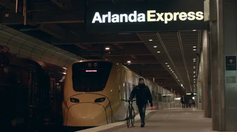 Arlanda express train Stock Footage 33994901