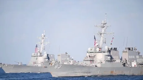 Arleigh Burke-class destroyers Video stock 82281484