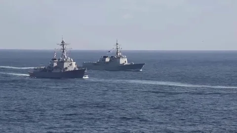 Arleigh Burke-class destroyers Stockbeeldmateriaal 82281497