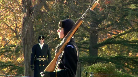 Arlington Cemetery - Changing of the Guards Stock Footage 38876538