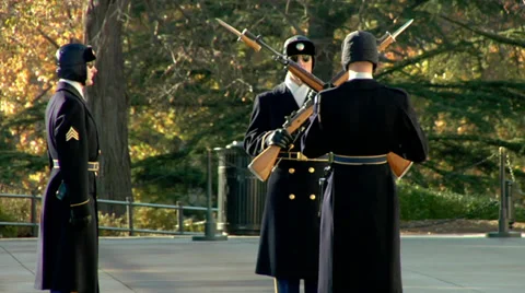 Arlington Cemetery - Changing of the Guards Stock Footage 38876559