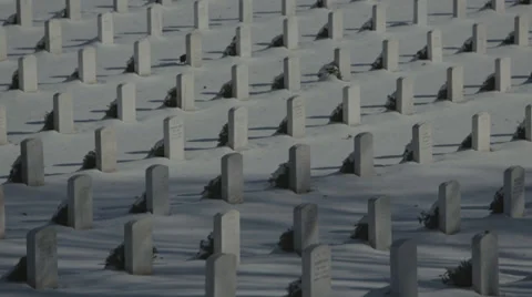 Arlington Cemetery winter scene Stock Footage 34300339