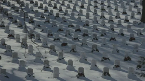 Arlington Cemetery winter scene Stock Footage 34300472