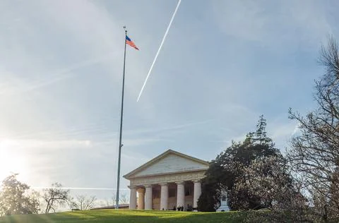 Arlington House, The Robert E. Lee Memorial in Arlington National Cemetery in DC Stock Photos
