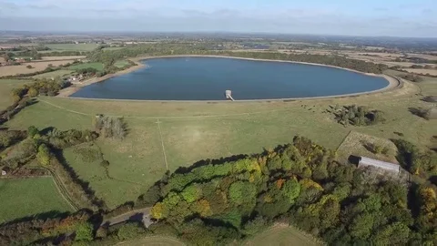 Arlington reservoir aerial view Stock Footage 69074053