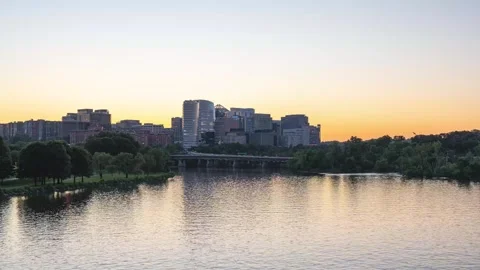 Arlington Virginia Skyline Sunset Stock Footage 336646347