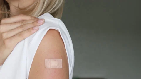 Arm after getting a vaccine. Stock Footage 157918261