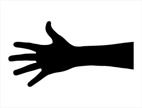 Arm and hand silhouette vector art Stock Illustration